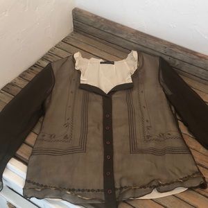 Long sleeve brown XS with mesh sleeves